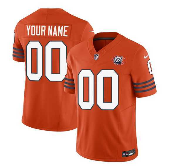 Men%27s Chicago Bears Active Player Custom 2023 F.U.S.E. Orange Throwback Limited Football Stitched Jersey
